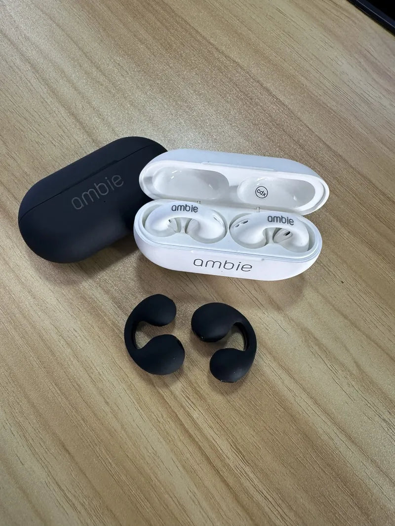 Auriculares Ambie Blancos y Negros con Estuche de Carga Premium | ¡Pago Contra Entrega! 🚚🔥