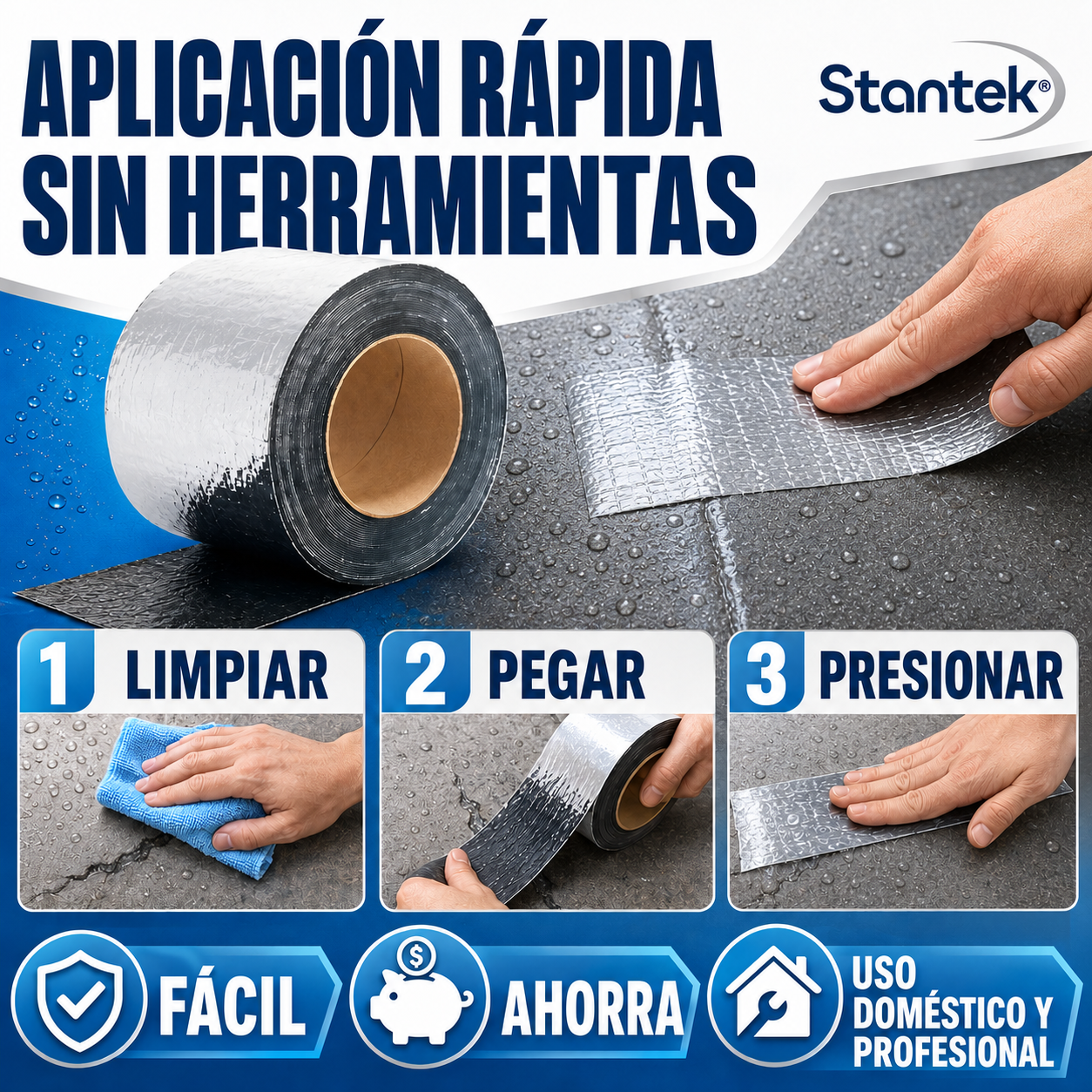 🏠✨ Cinta Asfáltica Impermeable Stantek® | 🚚 Envío GRATIS + 💵 ¡Paga al Recibir!