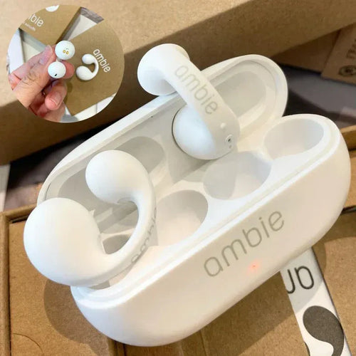 Auriculares Ambie Blancos y Negros con Estuche de Carga Premium | ¡Pago Contra Entrega! 🚚🔥