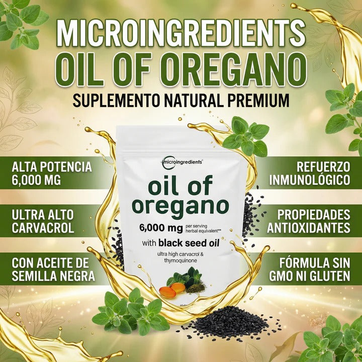 🌿 Oil of Oregano Microingredients® 2 en 1 Apoya tus defensas y tu bienestar de forma natural. 🚚 Envío GRATIS a todo Ecuador | 💵 ¡Paga solamente al recibir tu pedido!